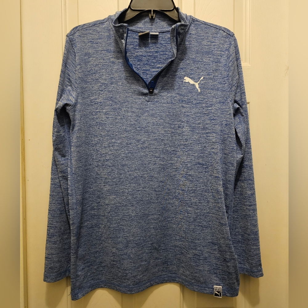 Puma Youth Blue Quarter Zip Pullover Shirt - XL